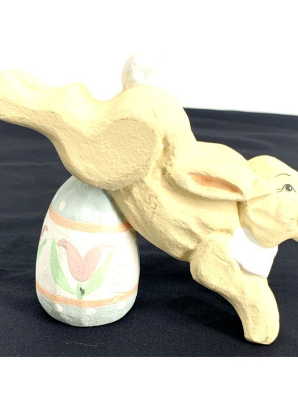 House of Hatten Bunny Rabbit Girl Egg D Calla Easter Decor 6.75" Vtg